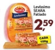 Supermercados Nori Levissimo Seara fatiado 100g oferta