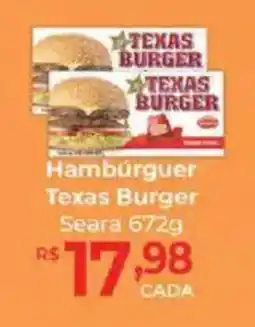 Supermercados Unidos Hambúrguer Texas Burger Seara oferta