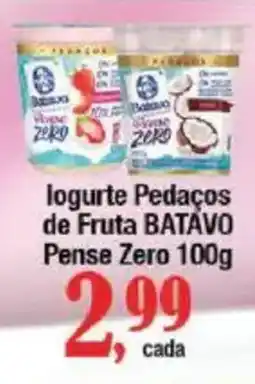 Supermercados Unidos logurte Pedaços de Fruta BATAVO Pense Zero oferta