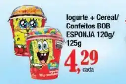 Supermercados Unidos logurte + Cereal/ Confeitos BOB ESPONJA oferta