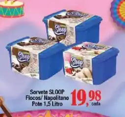 Supermercados Unidos Sorvete SLOOP Flocos/ Napolitano Pote oferta
