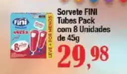 Supermercados Unidos Sorvete FINI Tubes oferta