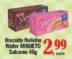 Supermercados Unidos Biscoito Rolinho Wafer MINUETO Sabores oferta