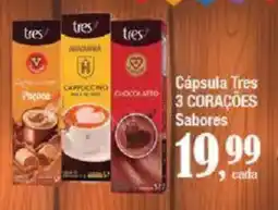 Supermercados Unidos Cápsula Tres 3 CORAÇÕES Sabores oferta