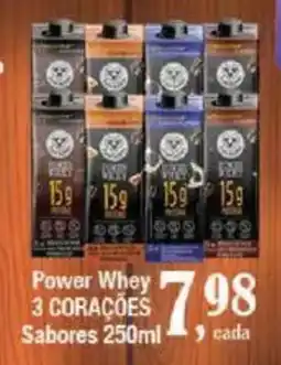 Supermercados Unidos Power Whey 3 CORAÇÕES Sabores oferta