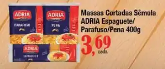 Supermercados Unidos Massas Cortadas Šêmola ADRIA Espaguete/ Parafuso/Pena oferta