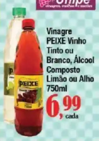 Supermercados Unidos Vinagre PEIXE Vinho Tinto ou Branco, Álcool Composto Limão ou Alho oferta