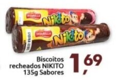 Supermercados Nori Biscoitos recheados Nikito 135g sabores oferta