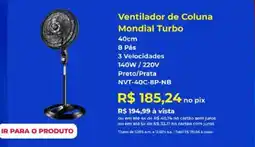 Supermercados Mateus Ventilador de Coluna Mondial Turbo oferta
