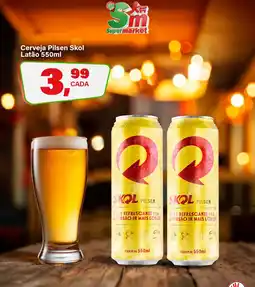 Rede Supermarket Cerveja Pilsen Skol Latão oferta
