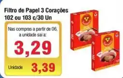 Spani Atacadista Filtro de Papel 3 Corações 102 ou 103 oferta