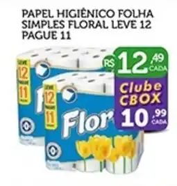 CenterBox Papel higiênico folha simples floral oferta