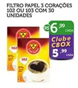 CenterBox Filtro papel 3 corações 102 ou 103 oferta