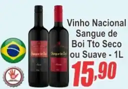 Serrano Supermercado Vinho Nacional Sangue de Boi Tto Seco ou Suave oferta