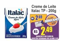 Serrano Supermercado Creme de Leite Italac TP oferta