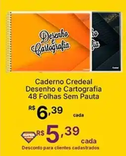 Super Lagoa Caderno Credeal Desenho e Cartografia 48 Folhas Sem Pauta oferta