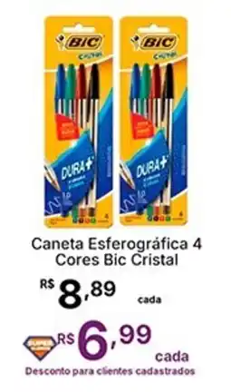 Super Lagoa Caneta Esferográfica 4 Cores Bic Cristal oferta