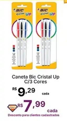 Super Lagoa Caneta Bic Cristal Up C/3 Cores oferta