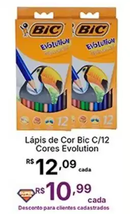 Super Lagoa Lápis de Cor Bic C/12 Cores Evolution oferta