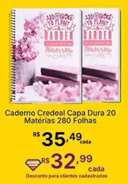 Super Lagoa Caderno Credeal Capa Dura 20 Matérias 280 Folhas oferta