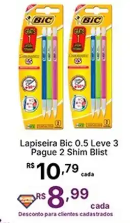 Super Lagoa Lapiseira Bic 0.5 Leve 3 Pague 2 Shim Blist oferta