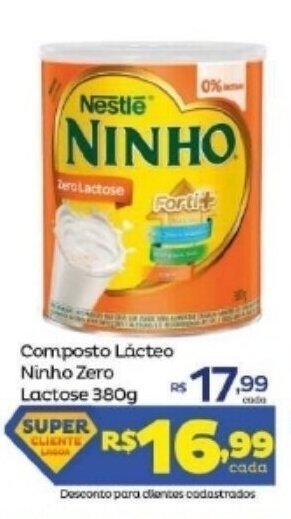 Composto Lacteo Ninho Zero Lactose 380g