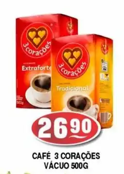 Supermercados Pague Menos Café 3 corações vácuo oferta
