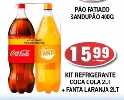 Supermercados Pague Menos Kit refrigerante coca cola + fanta laranja oferta