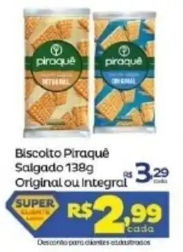 Super Lagoa Biscoito Piraque salgado 138g Original ou Integral oferta