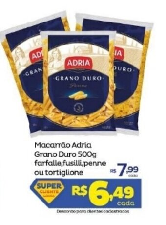 Super Lagoa Macarrao Adria Grano Duro 500g oferta