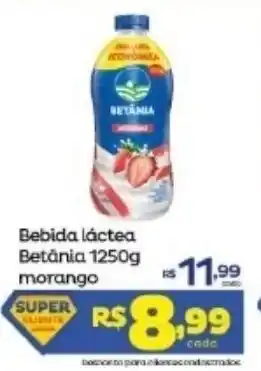 Super Lagoa Bebida lactea Betania 1250g morango oferta