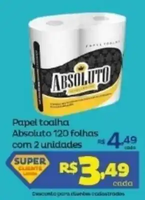 Papel toalha Absoluto 120 folhas com 2 unidades