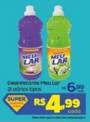 Super Lagoa Desinfetante Meu Lar 2L varios tipos oferta