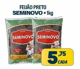 Dom Atacadista Feijao Preto Seminovo 1kg oferta