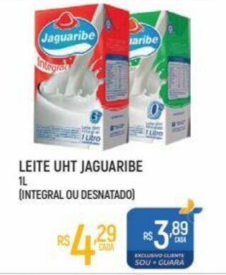 Supermercado Guará Leite Uht Jaguaribe 1L oferta