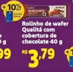 Mini Extra Rolinho de wafer Qualitá com cobertura de chocolate oferta
