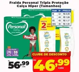Rede uniforça Fralda Personal Tripla Proteção Calça Hiper (Tamanhos) oferta