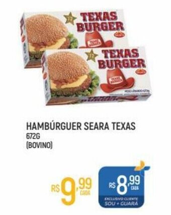 Supermercado Guará Hamburguer Seara Texas Burger 672g oferta
