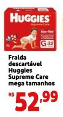 Mini Extra Fralda descartável Huggies Supreme Care mega tamanhos oferta
