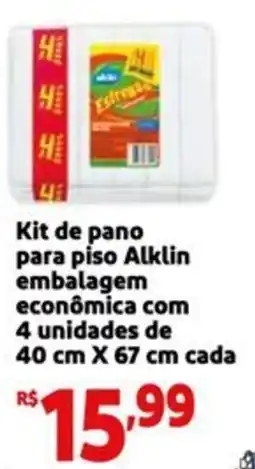 Mini Extra Kit de pano para piso Alklin embalagem econômica oferta