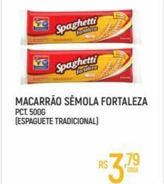 Macarrao Semola Fortaleza pct 500g