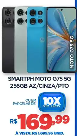 DB Supermercados Smartph moto G75 5G 256GB AZ/CINZA/PTO oferta