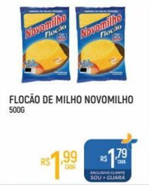 Supermercado Guará Flocao de Milho Novomilho 500g oferta