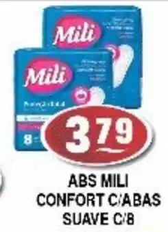 Supermercados Pague Menos Abs mili confort c/bas suave c/8 oferta