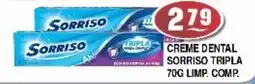 Supermercados Pague Menos Creme dental sorriso tripla limp. comp. oferta