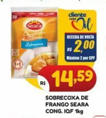 Bramil Supermercados Sobrecoxa de Frango Seara cong IQF 1kg oferta