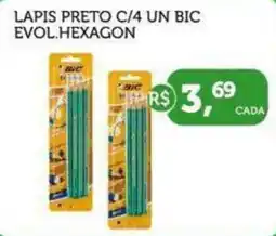 CenterBox Lapis preto c/4 un bic evol. hexagon oferta