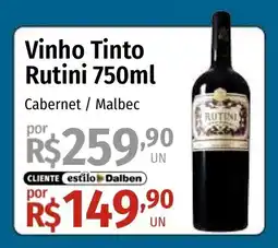 Supermercado Dalben Vinho Tinto Rutini oferta