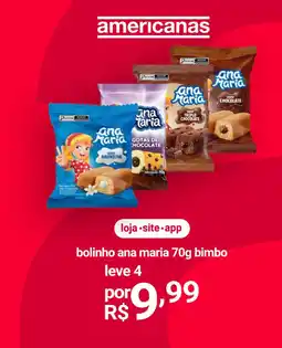 Lojas Americanas bolinho ana maria bimbo oferta