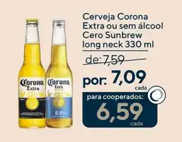 Coop Cerveja Corona Extra ou sem álcool Cero Sunbrew long neck oferta